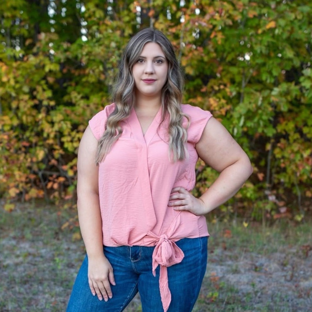 Women's Pink Wrap Top
